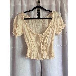 Urban Outfitters Cropped Puff Sleeve Blouse